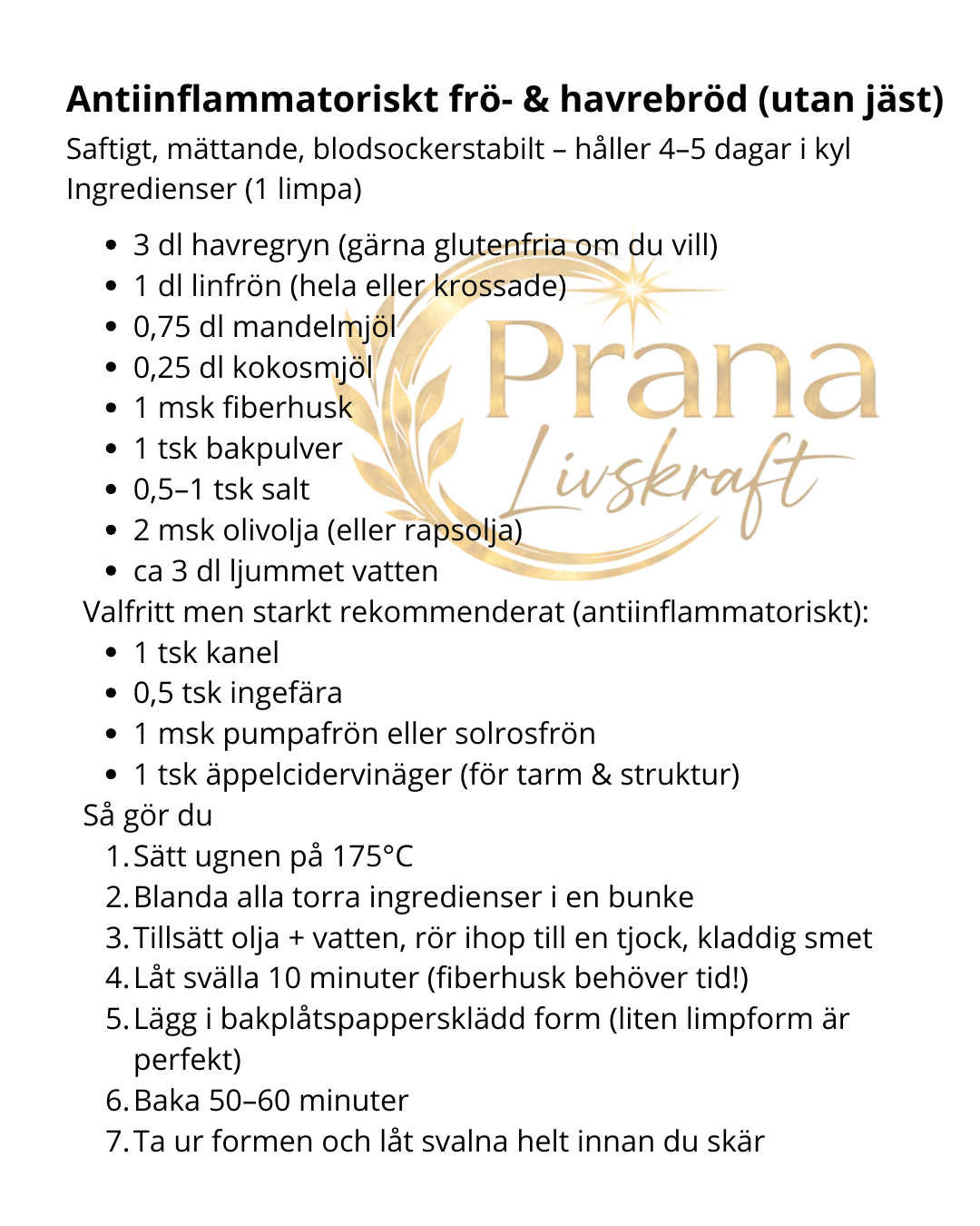Antiinflammatoriskt frö- & havrebröd (utan jäst)