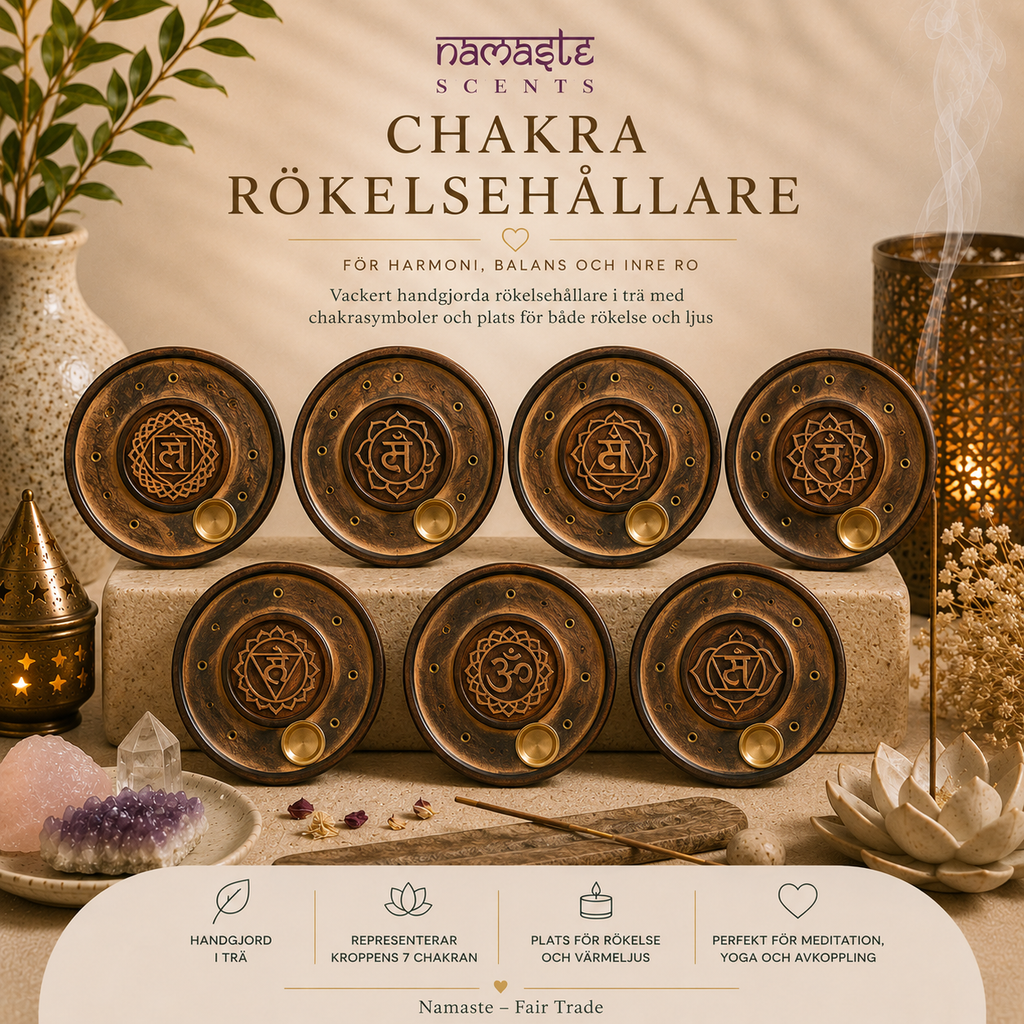 Namaste Chakra Rökelsehållare i trä