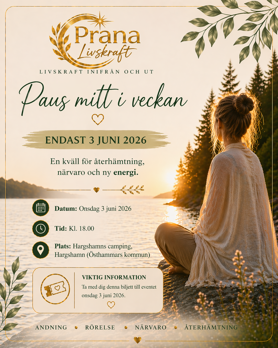 Paus mitt i veckan ( Endast 3 juni 2026)