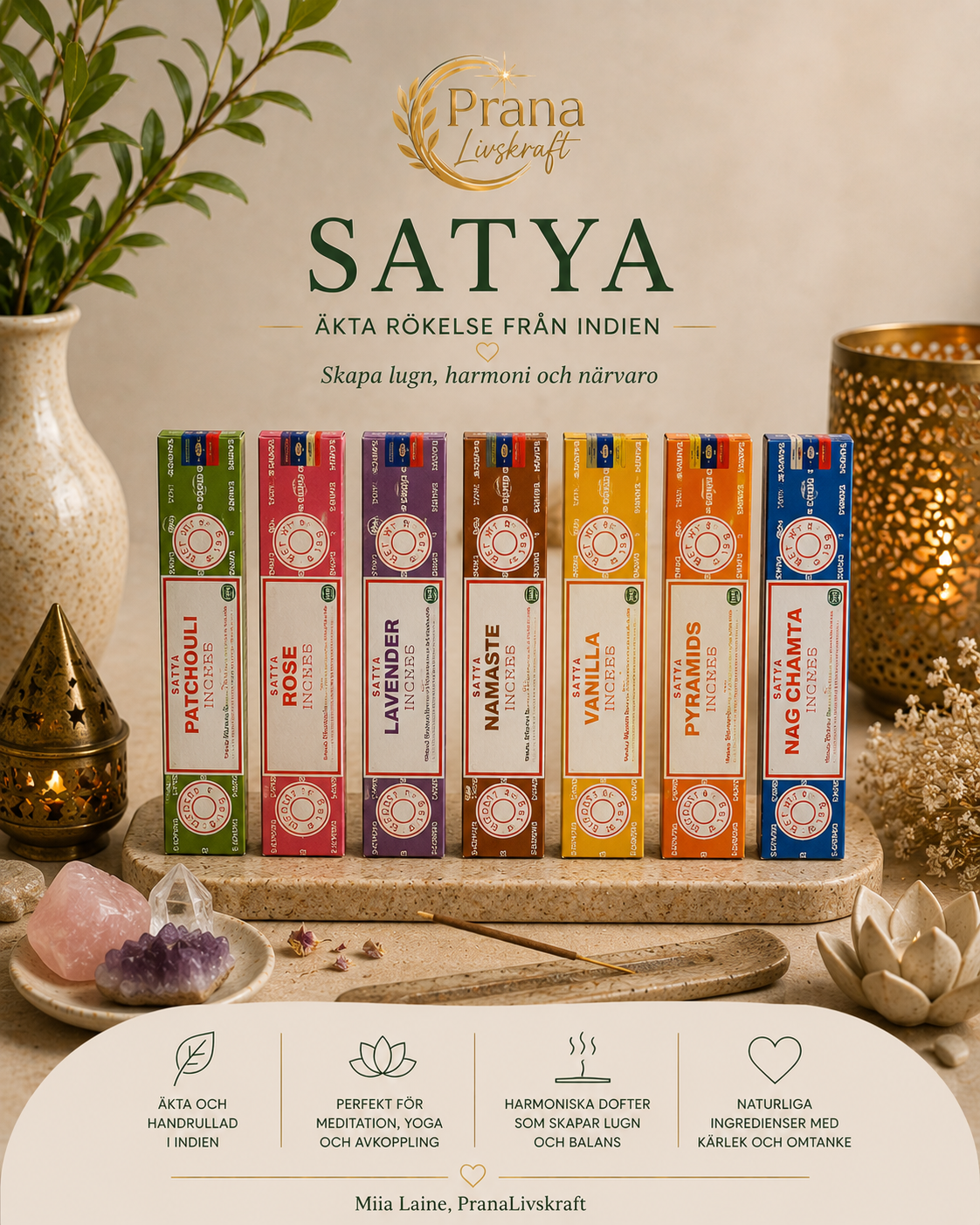 Satya Rökelse 15 g – Flera dofter